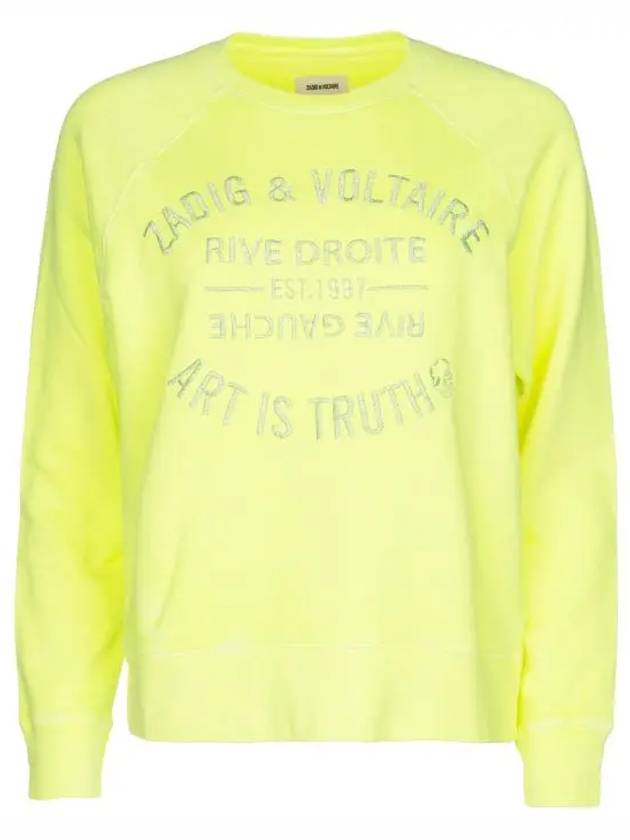 Embroidered Logo Sweatshirt Neon - ZADIG & VOLTAIRE - BALAAN 7