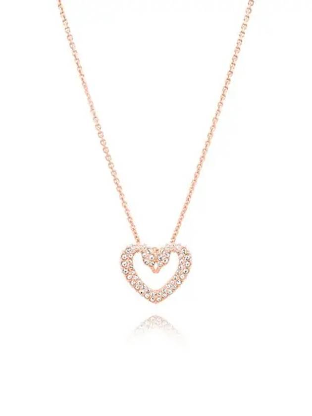 Sublima Swan Heart Pendant Medium Necklace Rose Gold - SWAROVSKI - BALAAN 3