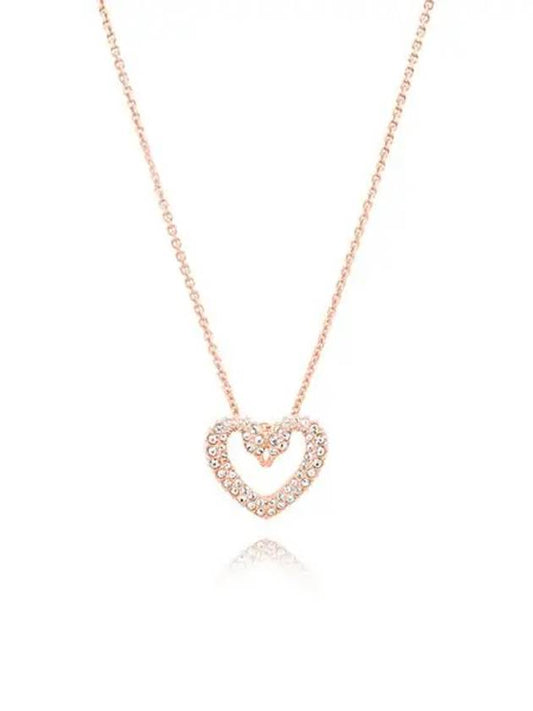 Sublima Swan Heart Pendant Medium Necklace Rose Gold - SWAROVSKI - BALAAN 2