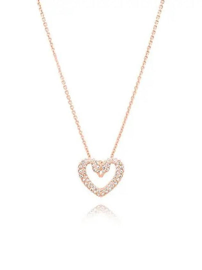 Sublima Swan Heart Pendant Medium Necklace Rose Gold - SWAROVSKI - BALAAN 2