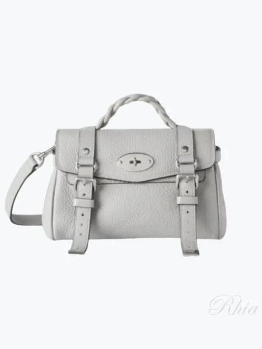 Alexa Heavy Grain Mini Tote Bag Pale Grey - MULBERRY - BALAAN 2