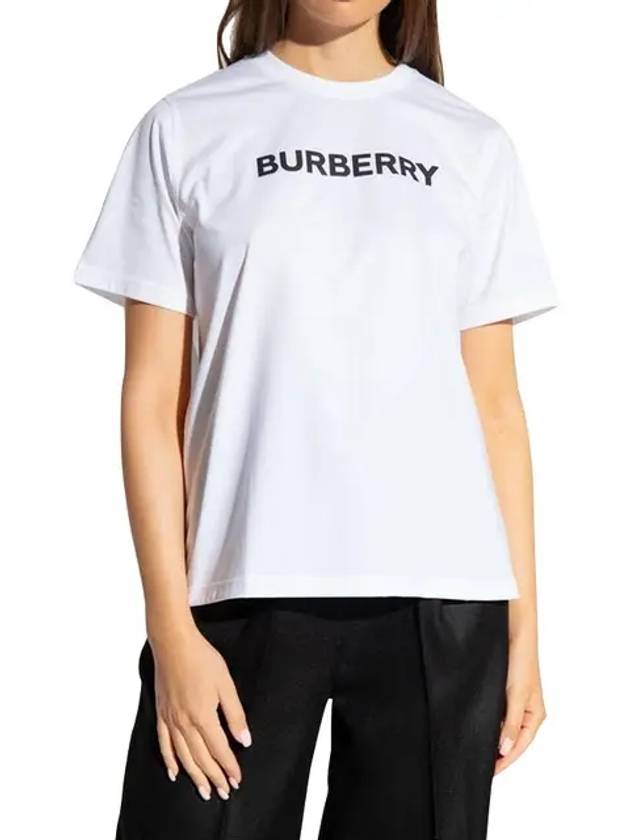 Logo Print Cotton Short Sleeve T-Shirt White - BURBERRY - BALAAN 3