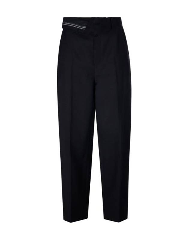 Mohair Wool Carrot Fit Straight Pants Black - FENDI - BALAAN 1