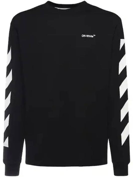 Offwhite logoprint sleeve Diag cottonjersey Tshirt - OFF WHITE - BALAAN 1