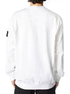 Waffen Patch Cotton Stretch Fleece Sweatshirt White - STONE ISLAND - BALAAN 6