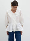cape collar shirring blouse_white - MITTE - BALAAN 7