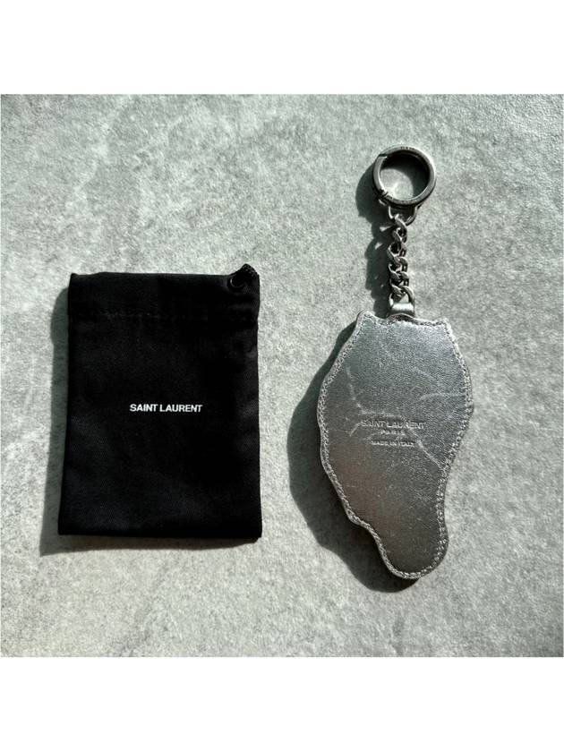 YSL Men s Dinosaur Motif Leather Key Holder Keychain Keyring Bag Charm - SAINT LAURENT - BALAAN 4