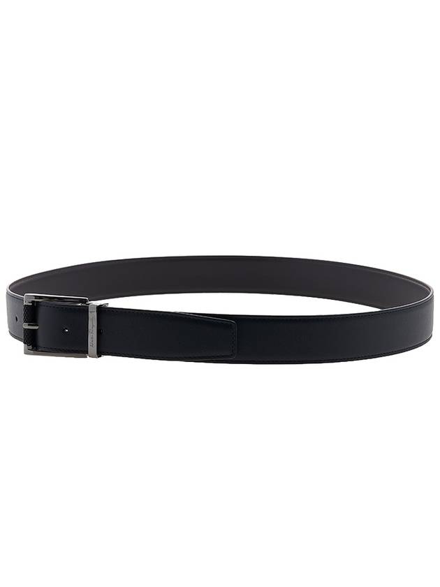 Reversible Leather Belt Black Hickory - SALVATORE FERRAGAMO - BALAAN 6