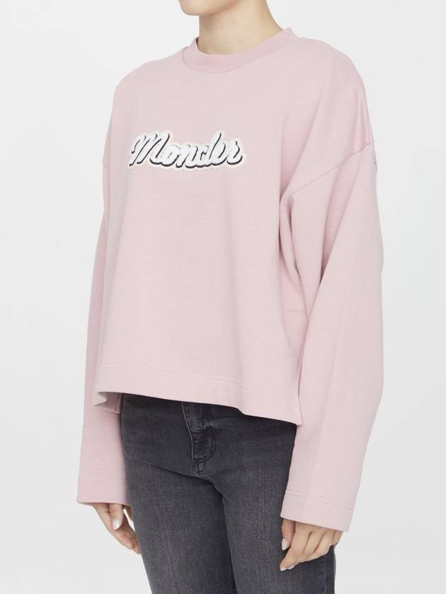 Women's Logo Cotton Sweatshirt Pink - MONCLER - BALAAN 3