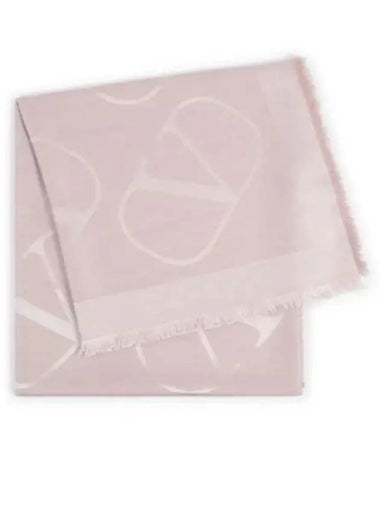 Toile Iconographe Wool Silk Scarf Pink - VALENTINO - BALAAN 1