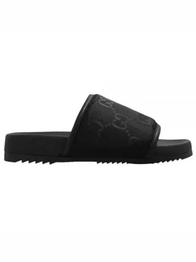 GG Monogram Slide Slippers Black - GUCCI - BALAAN 2