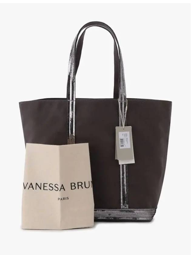 Cabas Moyen Sequin Tote Bag Brown - VANESSA BRUNO - BALAAN 5