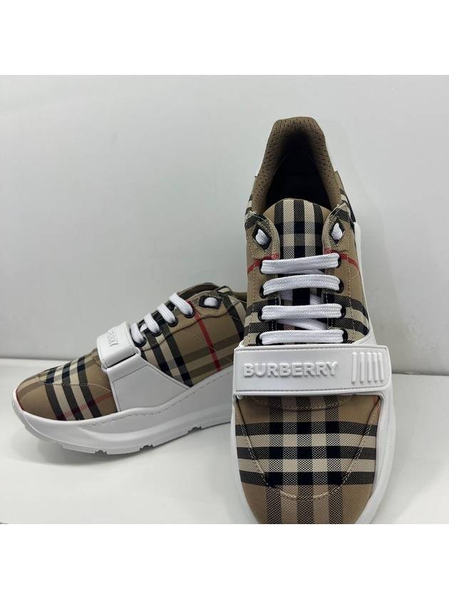 Vintage Check Suede Leather Sneakers Archive Beige - BURBERRY - BALAAN 7