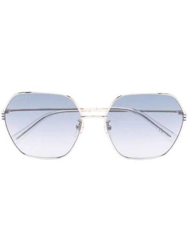 Eyewear Logo Geometric Frame Metal Sunglasses Grey - GUCCI - BALAAN 1