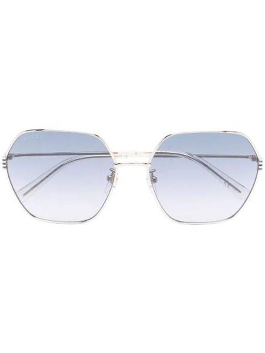 Eyewear Logo Geometric Frame Metal Sunglasses Grey - GUCCI - BALAAN 1