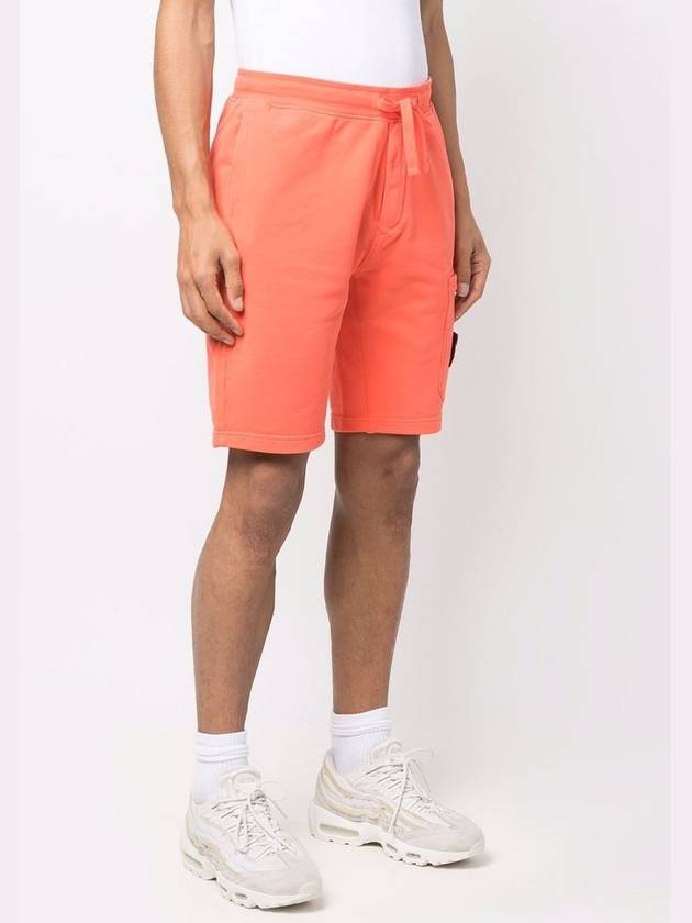 Waffen Patch  Fleece Bermuda Shorts Orange - STONE ISLAND - BALAAN 4