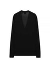 Monogram Motif Wool-Silk Blend Cardigan Black - BURBERRY - BALAAN 2