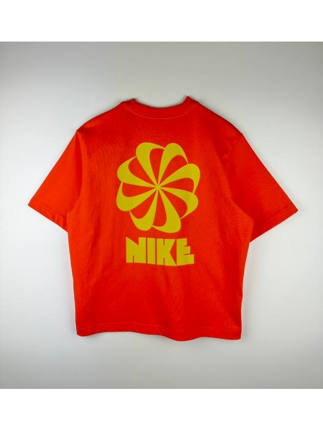 Logo Print Short Sleeve T-Shirt Orange - NIKE - BALAAN 3