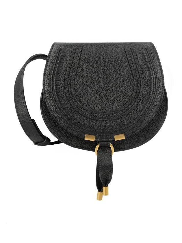 Marcie Saddle Small Grained Leather Cross Bag Black - CHLOE - BALAAN 2