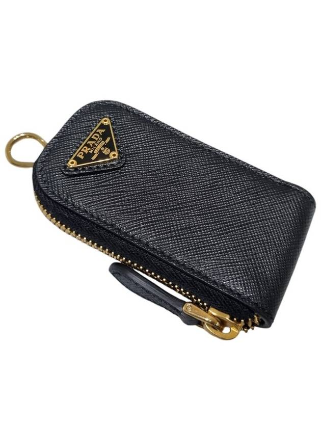 Women s 1BA337 Black Saffiano Gold Triangular Logo Medium Tote Bag Strap - PRADA - BALAAN 9