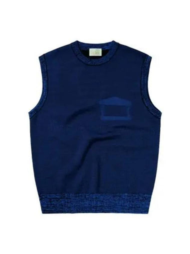 Aries Glitch Temple Knit Vest Blue - ARIES - BALAAN 1