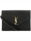 Grain De Poudre Cassandre Clutch Bag Black - SAINT LAURENT - BALAAN 2