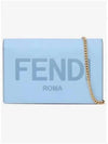 Logo Chain Small Long Wallet Light Blue - FENDI - BALAAN 2