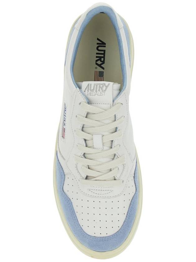 'Medalist Low' White Low Top Sneakers With Side Logo Detail In Leather And Suede Man - AUTRY - BALAAN 4