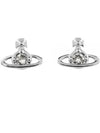 Nano Solitaire Crystal Earrings Silver - VIVIENNE WESTWOOD - BALAAN 2