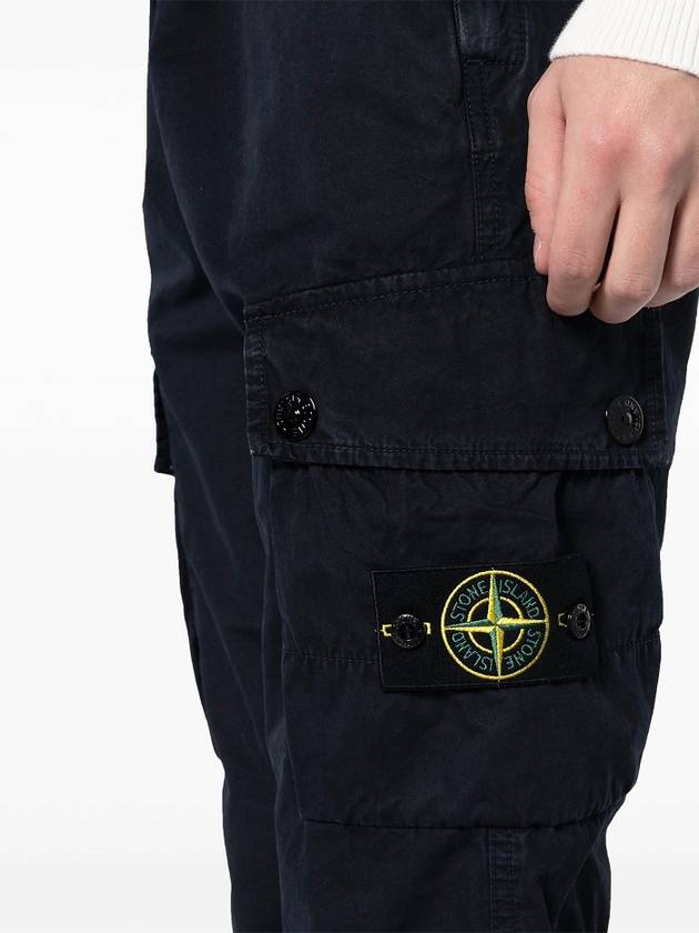 Wappen Patch Old Treatment Slim Fit Cargo Straight Pants Navy - STONE ISLAND - BALAAN 5