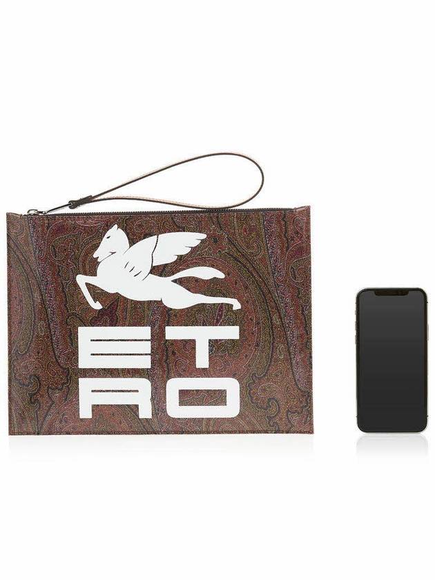 Paisley Pegasus Logo Clutch Bag Brown - ETRO - BALAAN 7