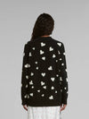 BUNCH OF HEARTS motif black wool long cardigan - MARNI - BALAAN 2