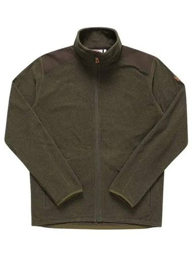 Men's Sten Fleece Zip-up Jacket Dark Olive - FJALL RAVEN - BALAAN 1