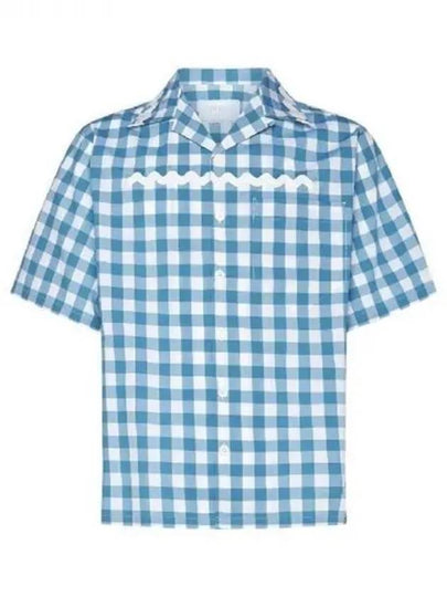 Checked cotton short sleeve shirt 270438 - PRADA - BALAAN 1