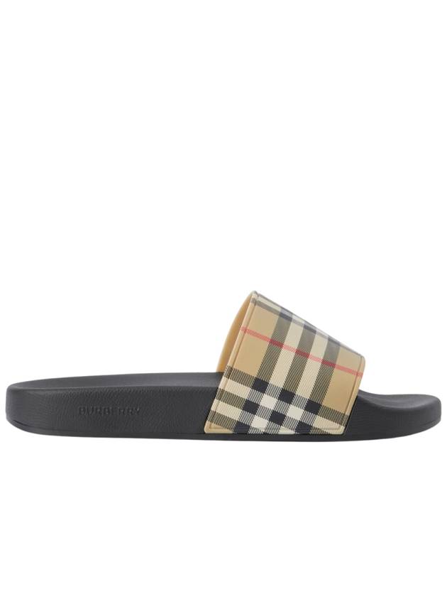 Check Furley Slippers Beige - BURBERRY - BALAAN 2