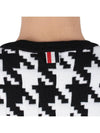 Houndstooth Quilted Merino Wool Knit Top Black White - THOM BROWNE - BALAAN 8