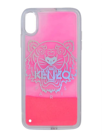 Tiger Logo Print iPhone XS MAX Phone Case Fuchsia - KENZO - BALAAN 1