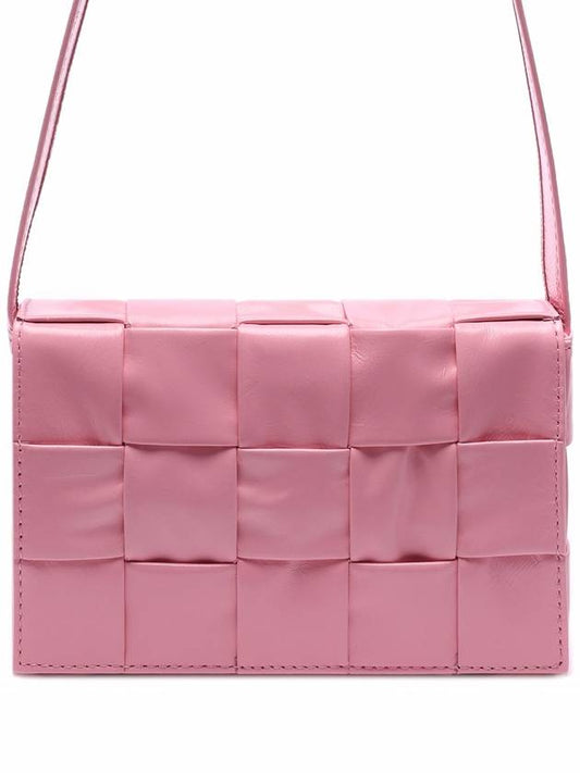 Cassette Intrecciato Small Leather Cross Bag Pink - BOTTEGA VENETA - BALAAN 2