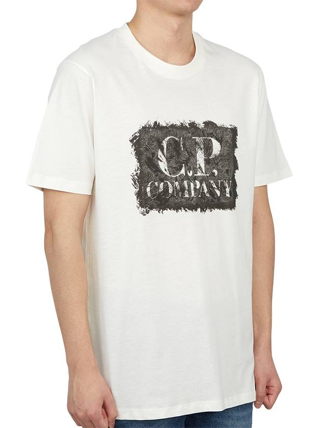 Logo Label Graphic Short Sleeve T-Shirt White - CP COMPANY - BALAAN 4