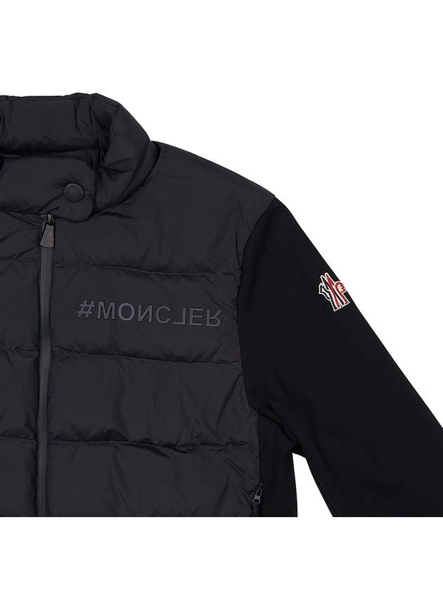 Grenoble Contrast Detail Logo Cardigan Black - MONCLER - BALAAN 5