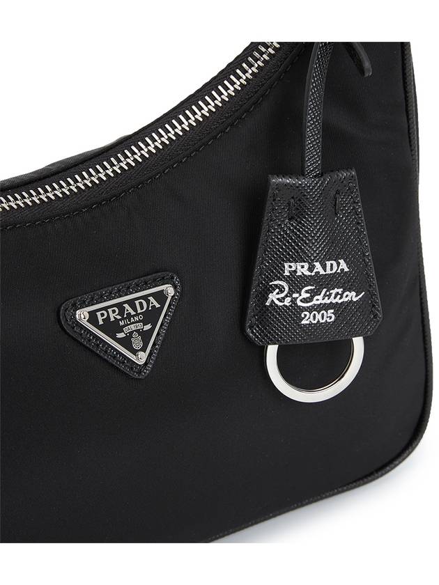 Re-Edition 2005 Silver Logo Re-Nylon Saffiano Mini Bag Black - PRADA - BALAAN 7