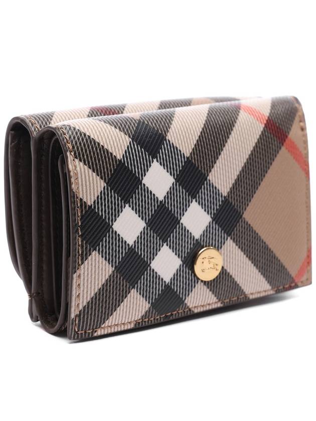 Check Half Wallet Beige - BURBERRY - BALAAN 4