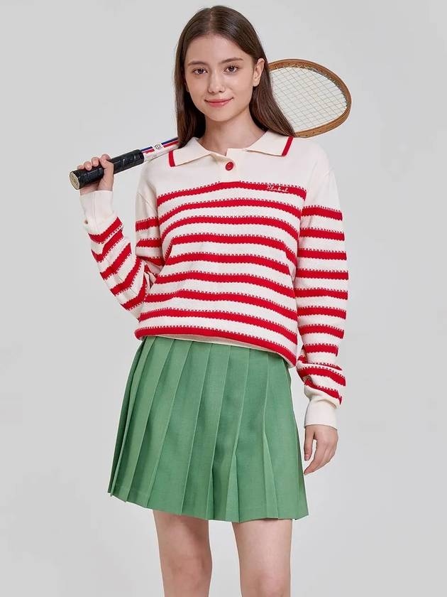 Logo Stripe Collar Neck Knit MK3AP401 - P_LABEL - BALAAN 11