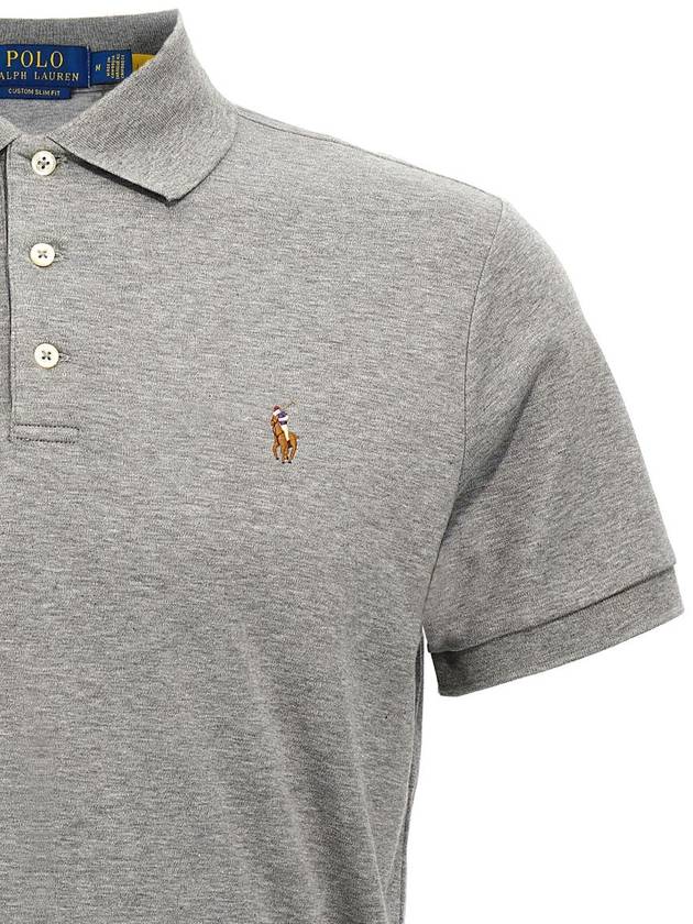 Embroidered Logo Pony Polo Shirt Grey - POLO RALPH LAUREN - BALAAN 4