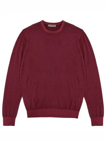 Wine solid wool round neck knit C08KTRS05 270534 - CORNELIANI - BALAAN 1