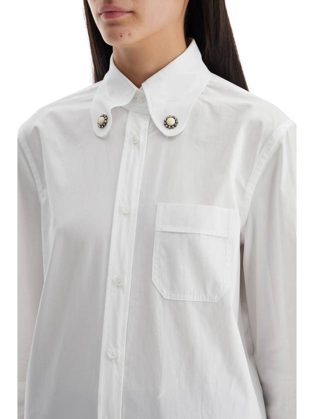 structured collar white optical long sleeve cotton shirt - VALENTINO - BALAAN 4