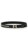 B Bold Buckle Leather Belt White Black - BALLY - BALAAN 2