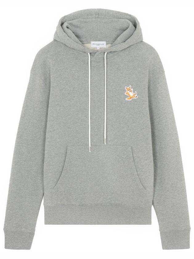 Chillax Fox Patch Classic Hoodie Grey Melange - MAISON KITSUNE - BALAAN 2