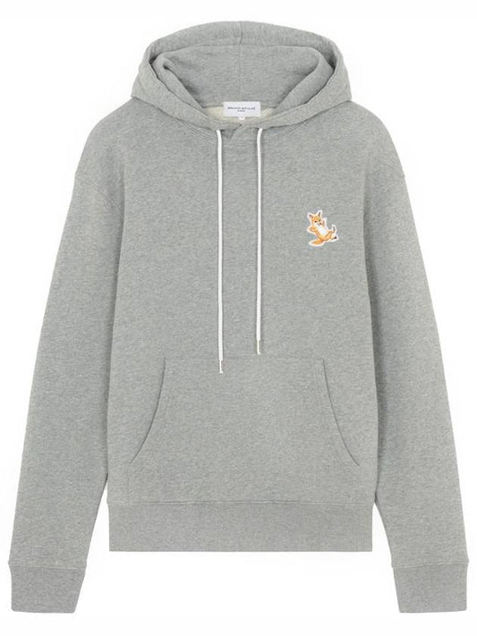 Chillax Fox Patch Classic Hoodie Grey Melange - MAISON KITSUNE - BALAAN 2