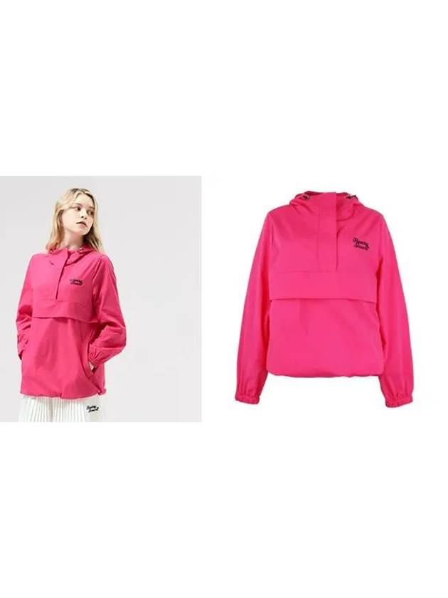 Golf Half Hood Anorak Jumper Pink - HENRY STUART - BALAAN 3